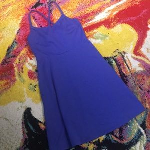 Blue cross back fit and flare dress